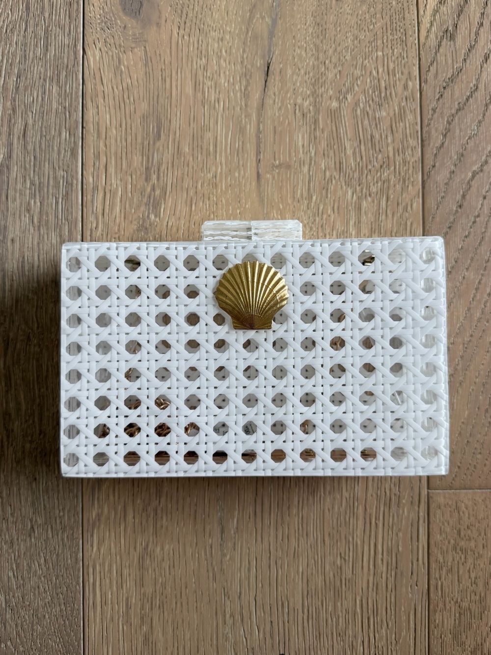 Lisi Lerch White Breaker Shell Box Clutch